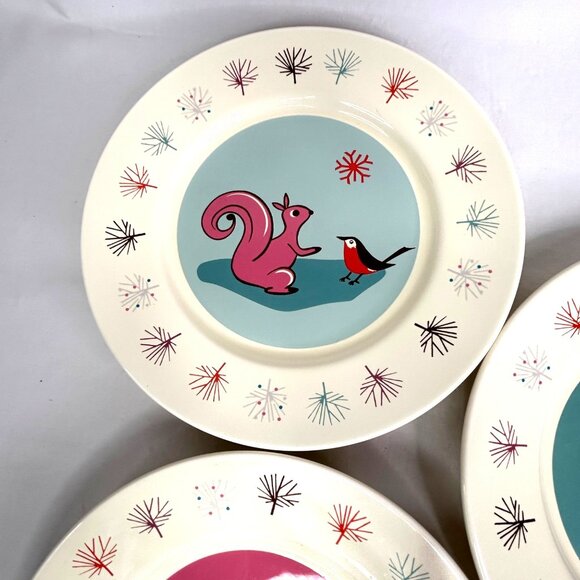 Vintage Garnet Hill Portugal Winter Animal Plates Set Of 3  9 1/4"  Rare - Picture 4 of 10